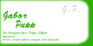 gabor pupp business card